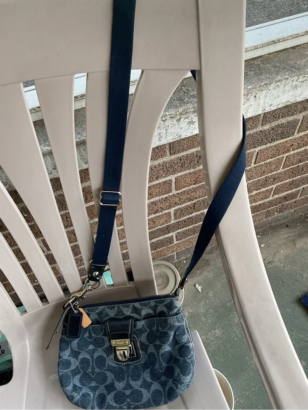 Coach Blue Signature Denim Shoulder Bag